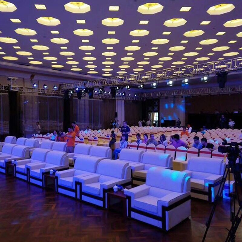 中式会议室沙发布艺政府商务贵宾领导接待单人位会客办公茶几组合 - 图0