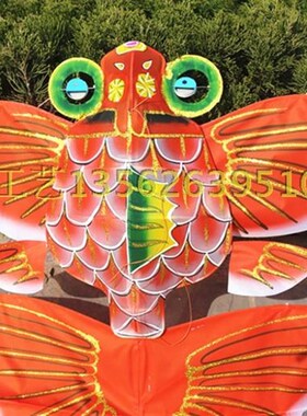 潍坊风筝红金鱼风筝纯手工送人装饰纸鸢拍摄道具周岁订婚背景布置