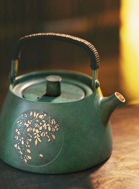 朱炳仁铜 紫藤泡茶烧水壶养身小茶壶便携单壶一隅春色之和雅套装