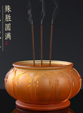 供佛用品佛具大全古法琉璃供水杯香炉供果盘佛前摆件供奉家用套装