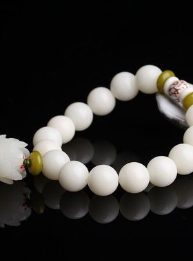 108颗珠子手串白玉菩提根手串108菩提子佛珠手链男女百搭项链长款