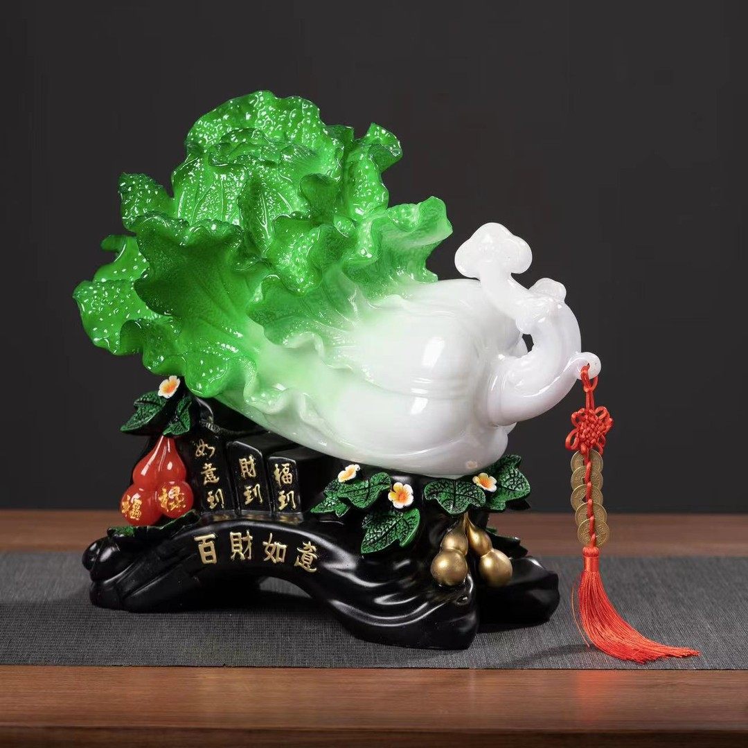 招财白菜摆件家居玄关客厅酒柜装饰品办公室乔迁摆设店铺开业礼品,淘宝优惠券,粉丝福利购,淘宝优惠卷