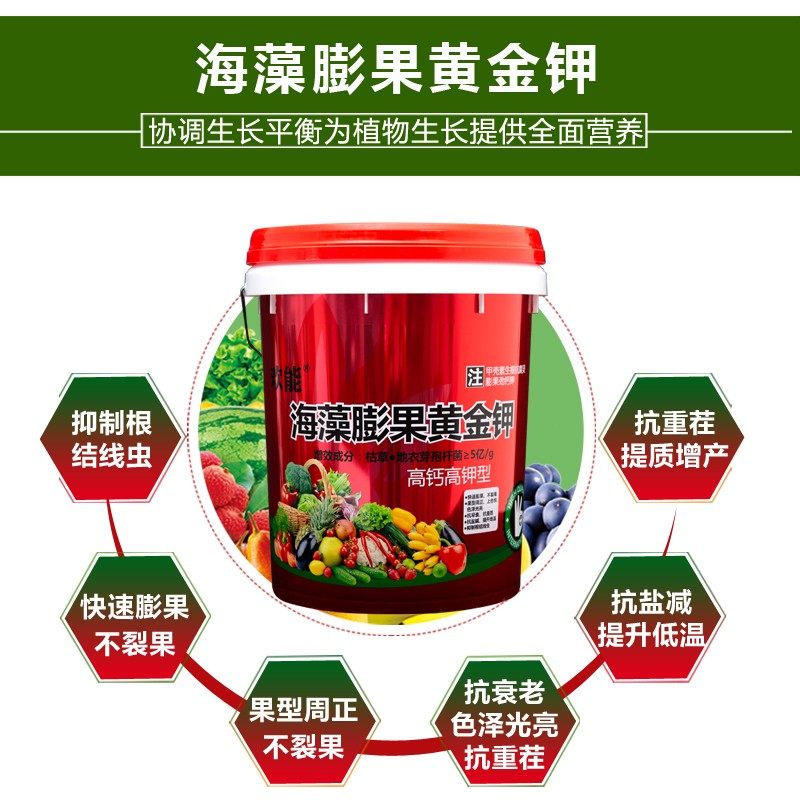 甲壳素海藻膨果桶装水溶肥含钙镁铁锌硼钾中量元素冲施肥瓜果蔬菜,淘宝优惠券,粉丝福利购,淘宝优惠卷
