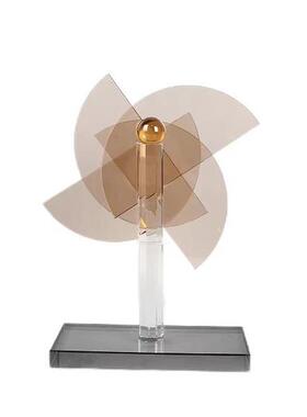 现代简约水晶自行车风车抽象人物创意摆件装饰儿童房桌面客厅书房