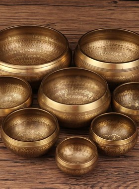 佛音钵尼泊尔满月钵纯铜钵碗音钵音碗手工音疗颂钵盂瑜伽采耳全套