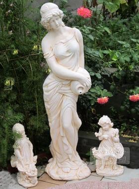 欧式玻璃钢人物雕塑艺术品客厅户外落地摆设可定制作乡村小女孩景