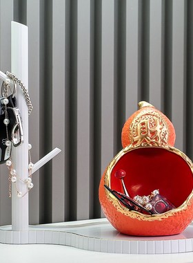 创意放钥匙收纳陶瓷摆件置物架现代轻奢玄关鞋柜入户进门口装饰品