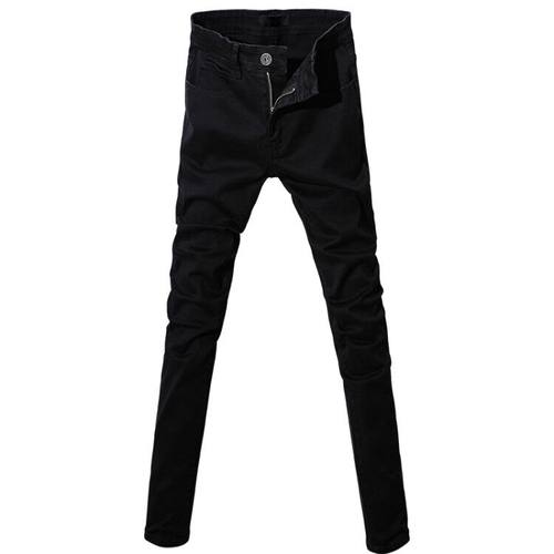 秋季纯黑色弹力j牛仔裤男小脚修身显瘦韩版潮流裤子百搭长裤休闲 - 图3