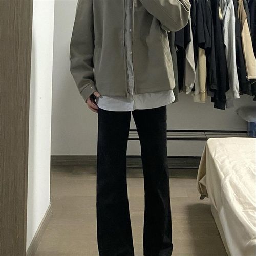 日系冲锋a衣外套男生秋季工装夹克上衣男款宽松牛仔裤2024新款套 - 图1