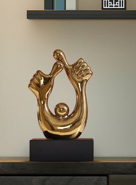 点赞手势摆件轻奢高档家居酒柜装饰品咖啡店样板间软装创意工艺品