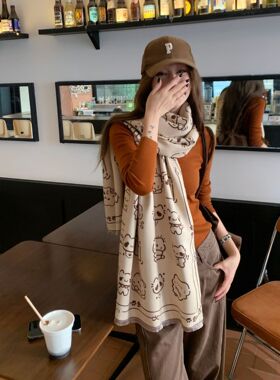 CheekKiss复古卡通秋冬围巾