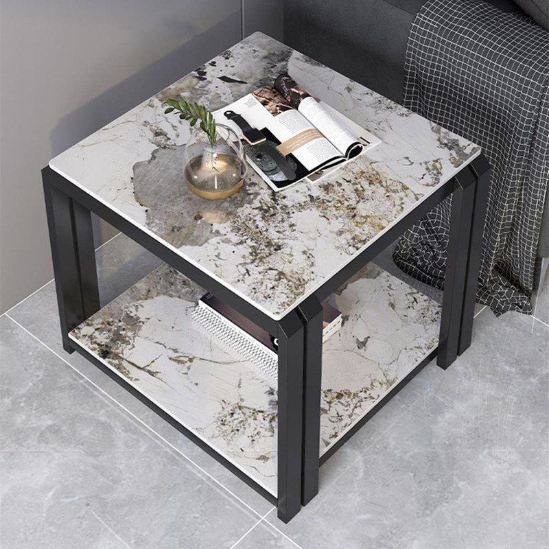 岩板方形边几客厅小桌子茶几简约家用酒店摆件边桌小方桌铁艺角几,淘宝优惠券,粉丝福利购,淘宝优惠卷