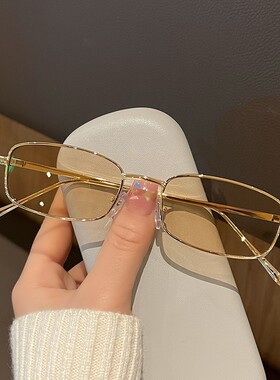 欧美风复古小框方形帅气金属太阳镜男小脸时尚出游拍照太阳镜女潮