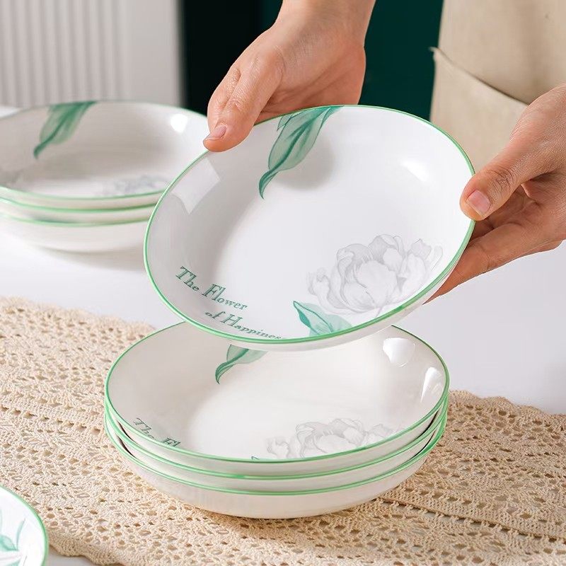 茉莉花开6.5英寸16.5cm十只装易清洗微波炉适用,淘宝优惠券,粉丝福利购,淘宝优惠卷