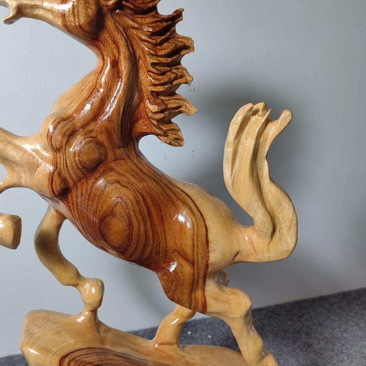 马高36厘米香樟木木雕根雕实木生肖马到功成小马立马发财 - 图1