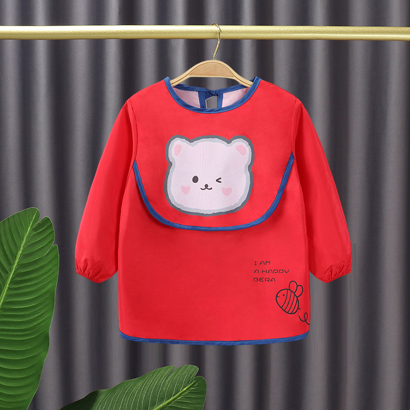Children's coveralls, baby waterproof long-sleeved eating clothes, bibs, baby reverse dressing clothes, painting clothes, children's aprons and protective clothing