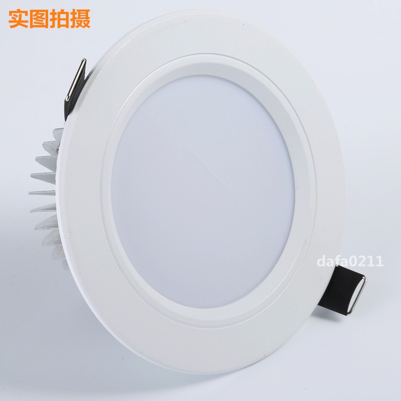 LED筒灯天花灯3w5W7W4寸12w9瓦5寸18w孔15公分客厅吊顶白色桶灯 - 图1