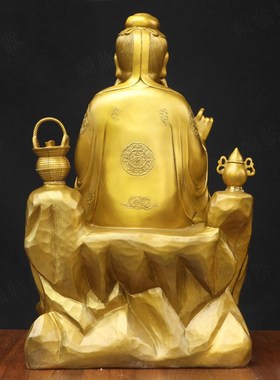 纯黄铜药王孙思邈名医坐像摆件室内药馆孙思邈名医铜像工艺品摆设