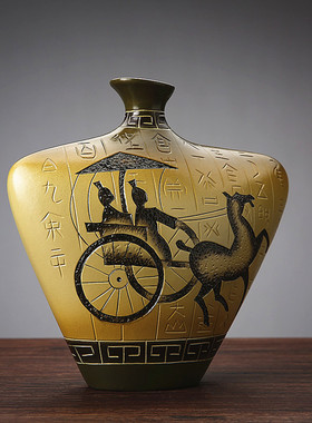 博古架摆件陶艺术创意精致中式仿古禅意酒柜装饰小饰品复古中国风