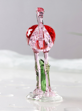水晶火烈鸟北欧轻奢桌面摆件家居酒柜办公室婚房装饰品创意少女心