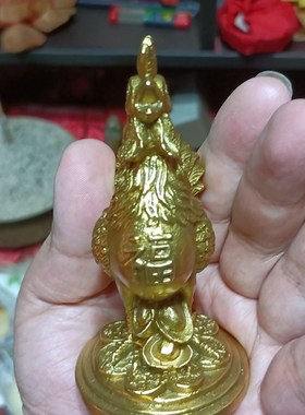 家居装饰招财摆件铜鸡公母镇宅预防破坏两人卧室书房衣柜桌面蜈蚣