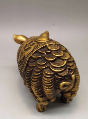 铜猪摆件纯铜招财旺财装饰金猪福猪生肖猪家居风水工艺品客厅摆设