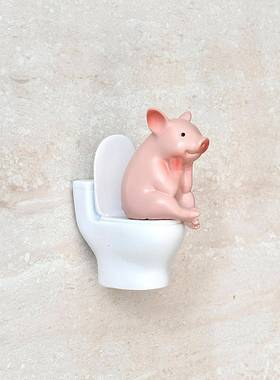 【厕所搭子】马桶猪可爱小摆件装饰桌面噗噗睡著瞭同款彷真礼物