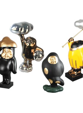 抽象人物卡通雕塑摆件酒店简约软装饰品北欧别墅样板房间家居摆设