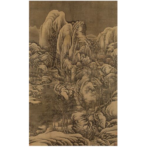 北宋 郭熙雪山兰若图 高清微喷打印宋代明人名画画稿装饰画心范本 - 图3
