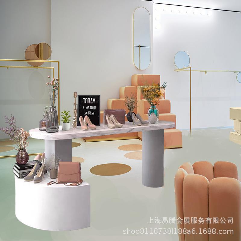 橱窗店模特网红直播中岛展示台地台简约女装店流水台 - 图2
