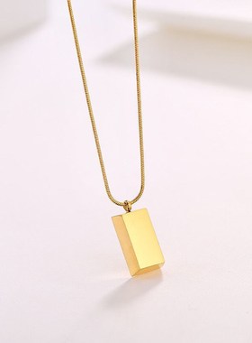 高级小金块项链女小众设计感不掉色简约金色气质锁骨链2021年新款