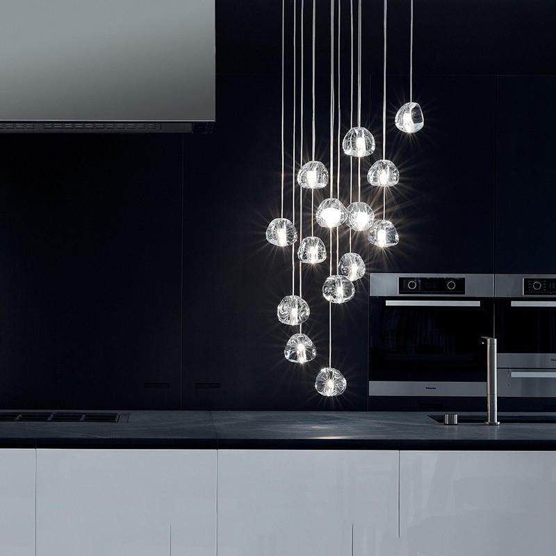 樱桃水晶玻璃球吊灯现代客厅餐厅灯具创意个性楼梯复式楼大厅吊灯,淘宝优惠券,粉丝福利购,淘宝优惠卷