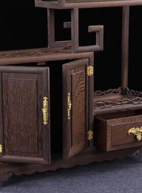 鸡翅木博古架实木中式多宝阁摆件架创意家居装饰客厅摆件开业礼品