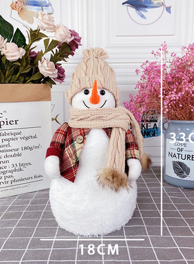 创意可爱圣诞节雪人摆件情侣公仔礼物橱窗道具桌面摆件圣诞装饰品