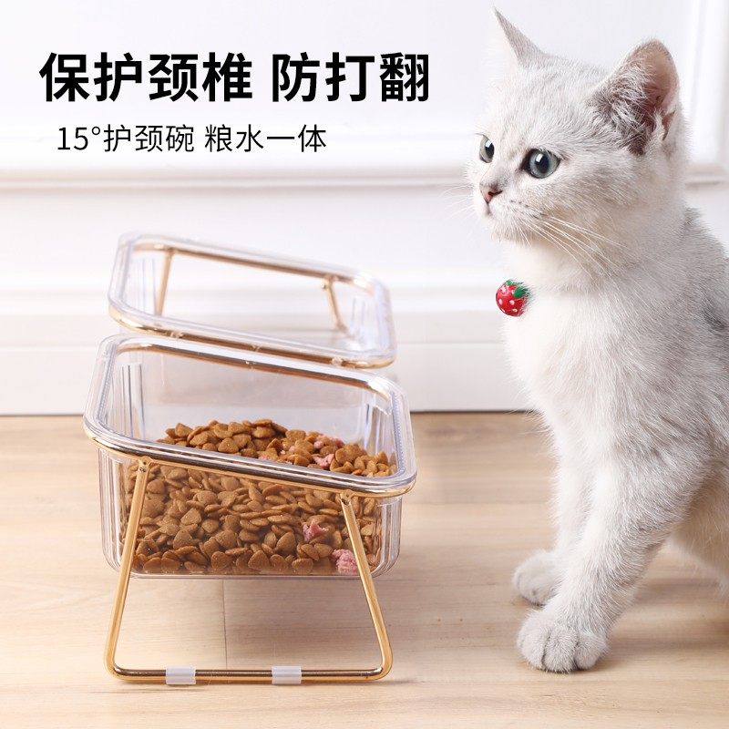 猫碗双碗自动饮水食盆保护颈椎防打翻猫粮狗饭盆狗狗猫咪用品碗,淘宝优惠券,粉丝福利购,淘宝优惠卷