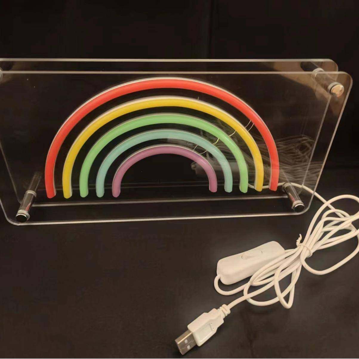 新款霓虹造型灯USB霓虹灯室内外落地摆放式彩虹小夜灯摆件,淘宝优惠券,粉丝福利购,淘宝优惠卷