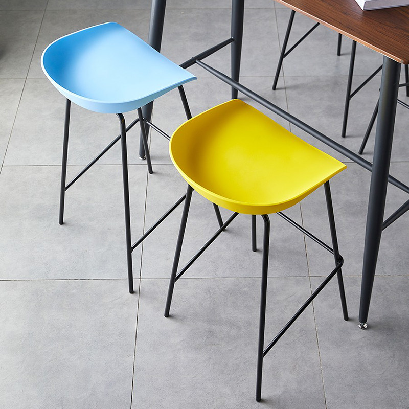 现代简约高脚凳家用吧台椅靠背前台高脚椅子塑料吧椅创意铁艺吧凳,淘宝优惠券,粉丝福利购,淘宝优惠卷