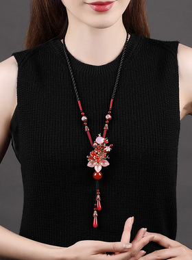 毛衣链长款简约百k搭挂件吊坠配饰项链复古装饰品秋冬时尚挂饰女