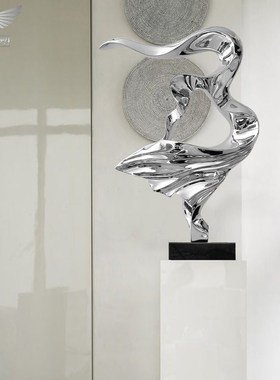 现代轻奢创意酒店大堂摆件会所玄A关抽象客厅电视柜树脂雕塑艺术