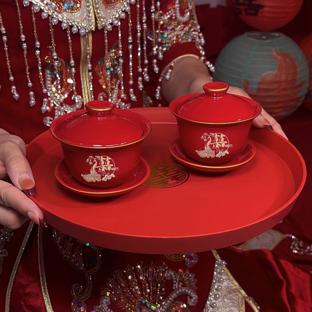 结婚敬茶杯喜碗套装改口敬茶陪嫁全红喜碗套装敬酒杯婚庆备婚用品,淘宝优惠券,粉丝福利购,淘宝优惠卷