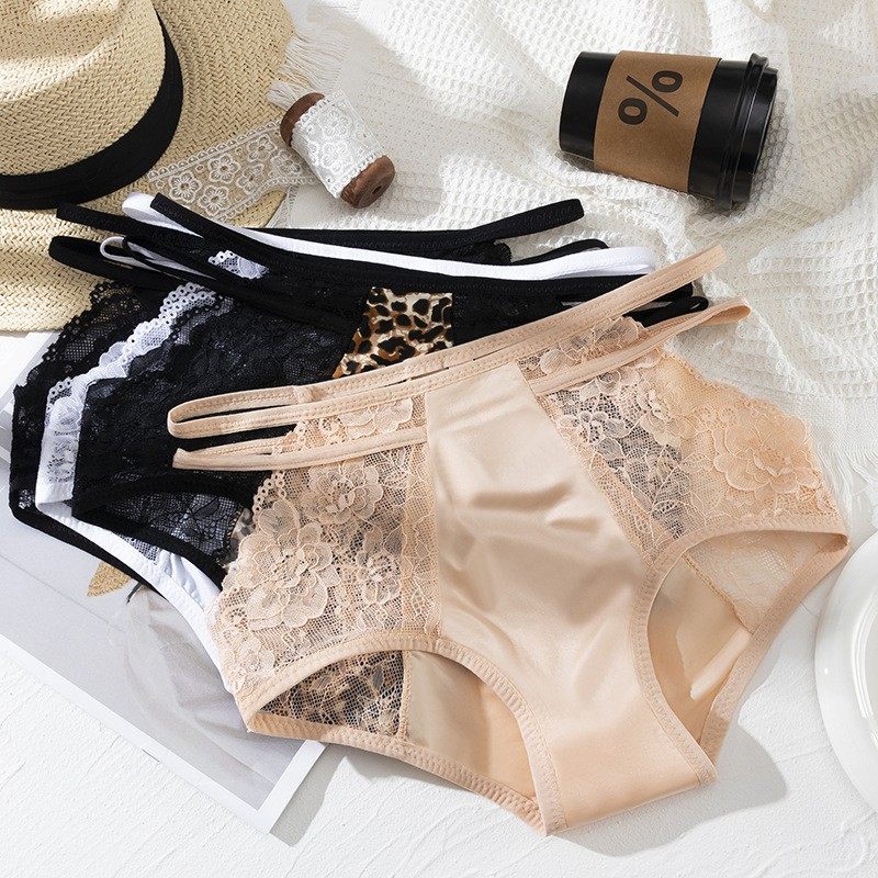 性感高腰细带蕾丝镂空内裤女滑透气大码纯欲风包臀三角裤女短裤,淘宝优惠券,粉丝福利购,淘宝优惠卷