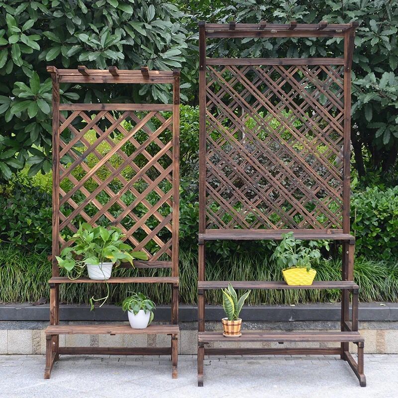 防腐木阶梯阳台花架实木多层花架室内客厅花盆架植物置物架落地式 - 图2
