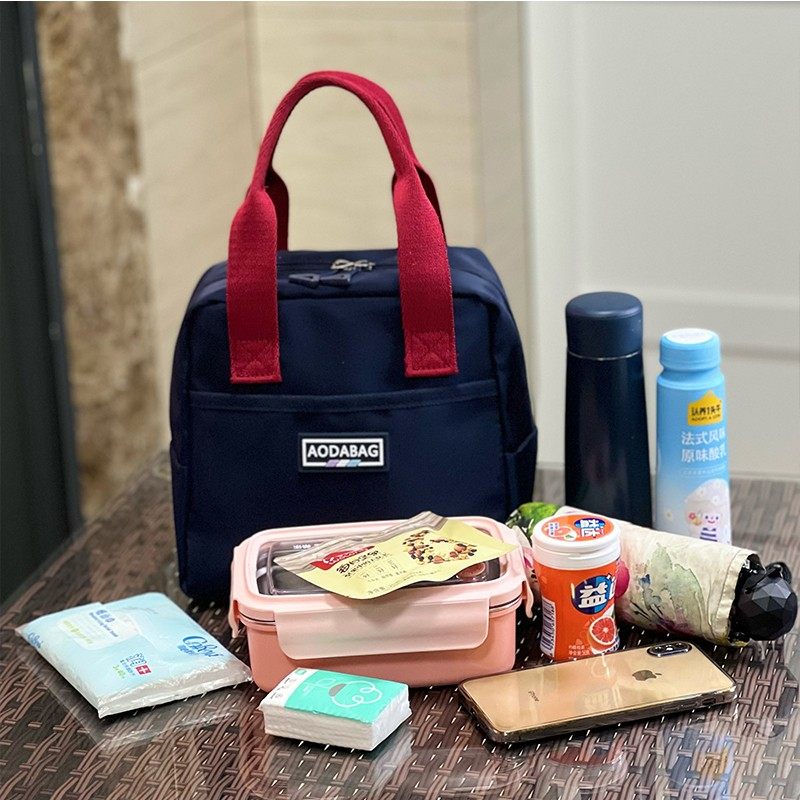 新款防水牛津布上班族手提包饭盒袋带饭手提袋便携保温铝箔便当包,淘宝优惠券,粉丝福利购,淘宝优惠卷