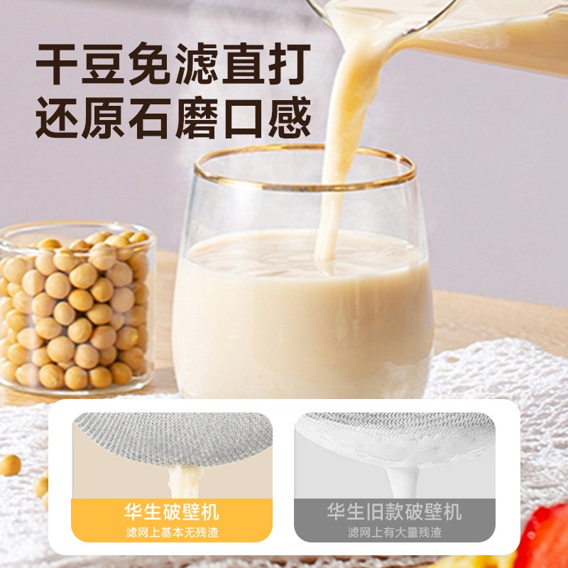 wahson/华生多功能破壁机免过滤料理机家用轻音豆浆机878A+XZG10 - 图3