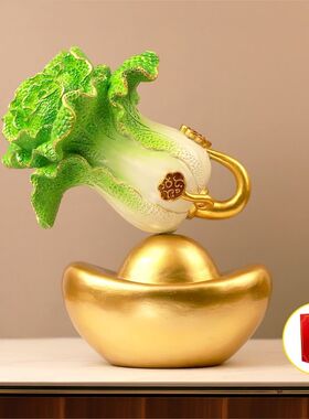 生财生意人摆件招财进宝玉白菜摆件大号百财归来如意小号家用旺宅