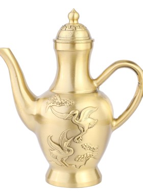 黄铜龙凤呈祥酒壶铜工艺品摆件纯铜餐厅酒壶宴会家居婚庆大小铜器