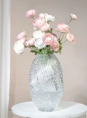 夜光麦芽糖花瓶不规则螺旋扭曲插花水养鲜花玻璃客厅轻奢摆件