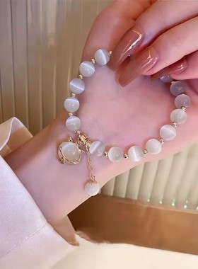 网红仙女风甜美琉璃手串招财猫