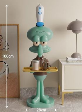 创意章鱼哥超大托盘摆件收纳电视柜置物搬家卡通装饰桌面客厅开业