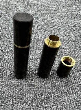 紫光檀木牙签筒木质手缝针收纳筒便捷式牙签盒精致储针筒乌木针瓶